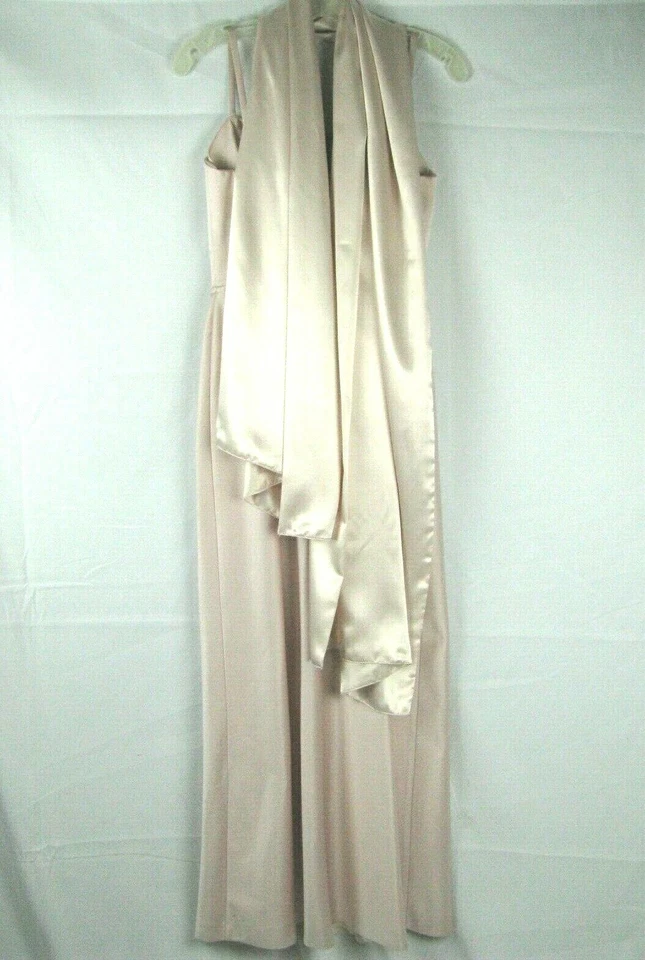 Cache Women's Size 2 Light Peach/Pink/Dusty Rose Gown and Matching Shawl/Scarf - Image 3 of 4
