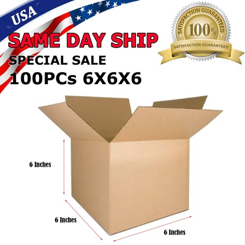 100 6x6x6 Cardboard Paper Boxes Mailing Packing Shipping Box Corrugated