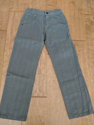 NWT boy's CATIMINI brown greenish cotton pants, adjustable waist size 16