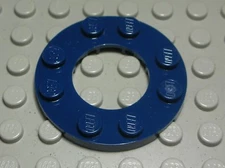 Lego Plate Round 4x4 with 2x2 Hole Dark Blue (1442#)                
