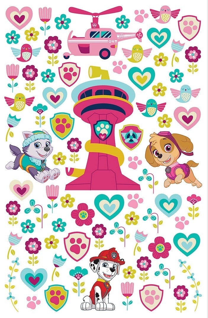 Paw Patrol Wall Stickers Set 65x42.5 cm Puppies Decals for Girls Bedroom