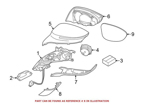 Genuine OEM Front Passenger Right Door Mirror Cover For BMW 51167393272
