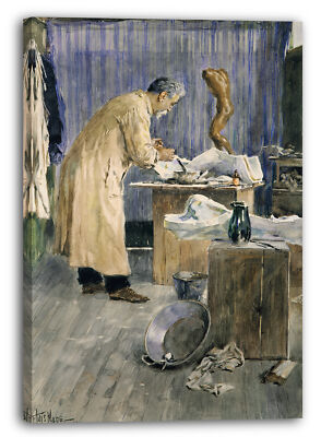 Kunstdruck F. Luis Mora - Der Vater des Künstlers im Atelier