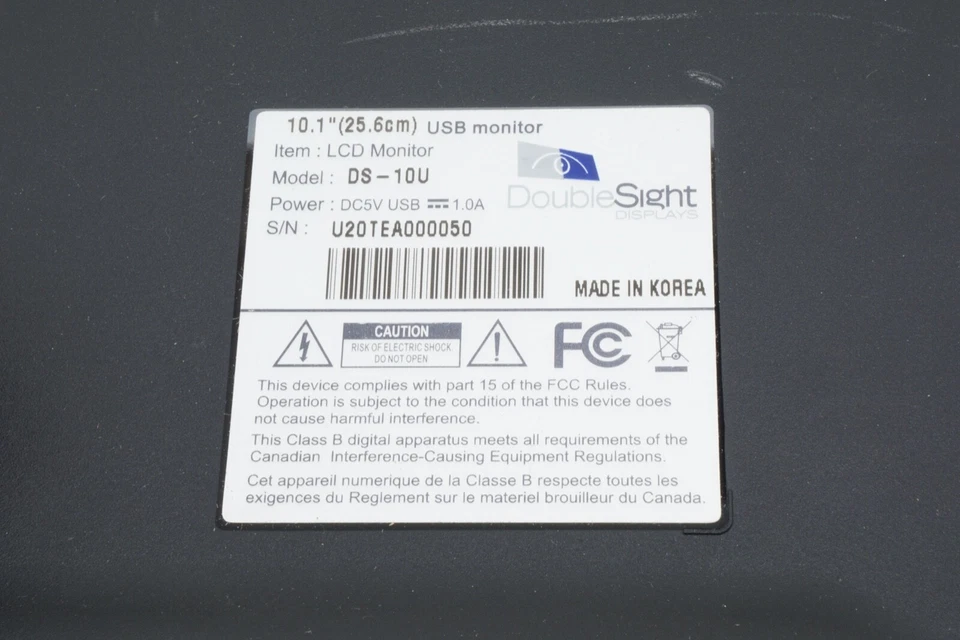 CRACKED For Parts or Repair ONLY DoubleSight Displays 10" USB LCD Monitor DS-10U - Image 3 of 4