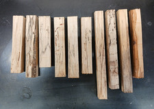 Lot of 10 Spalted Pen Blanks, Unstabilized. Assorted Lenghts Widths Species