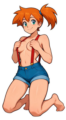 3364 Misty Sticker, Made In USA, Laminated, Sexy, Waifu, Ginger, Suspenders