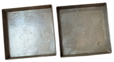 Vintage Lot 2 Thin Brownie Cake Metal Pan 9x9x1 Bakeware Home Baking