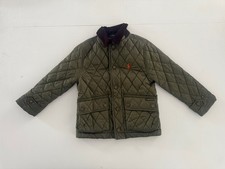 Polo Ralph Lauren Boys Barn Jacket Green Quilted Puffer Corduroy Kids Size 4T