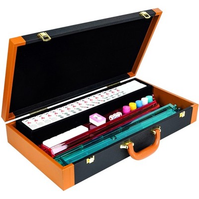 Premium Mahjong Tile Set, American Mahjong Set with 4 Racks and Pushers, 166 ...