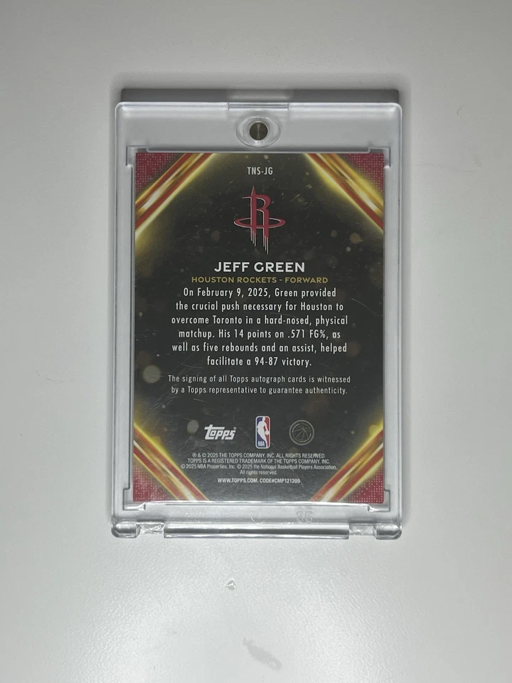 Baloncesto Topps Jeff Green Notch Signatures 2025-26 automático/10 Foto 2 de 4