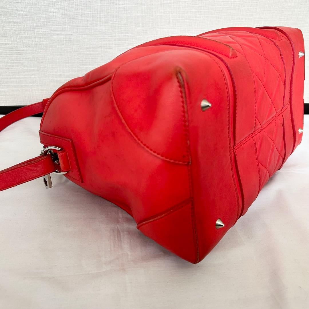 GIVENCHY Lucrezia Quilted Leather Shoulder Bag Red Used Authentic thumbnail 5