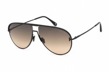 TOM FORD THEO FT0924 01B Sunglasses Black Frame Gradient Smoke Lenses 60mm