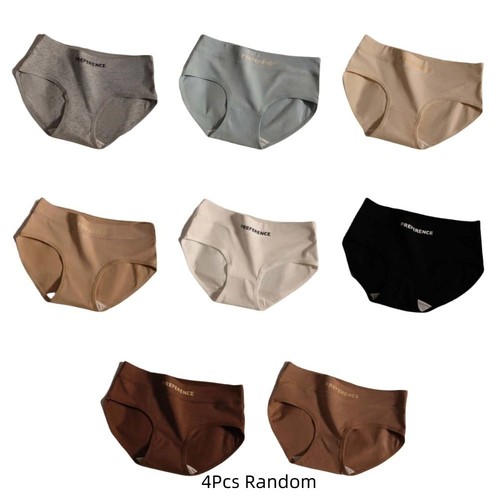4Pcs/set English Letter Cotton Crotch Brief Women High Waist Underwear Students - Picture 14 of 17