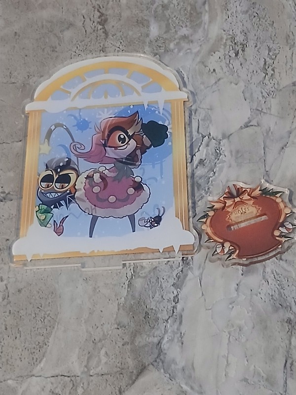 Fanmade Unofficial Hazbin Hotel Niffty Nifty and Baxter Acrylic Standee 