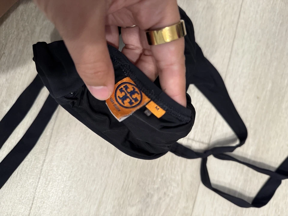 TORY BURCH MILLER HALTER BIKINI TOP NEGRO TALLA M $128 Foto 2 de 2