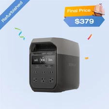 EcoFlow DELTA 3 1024Wh 1800W Portable Power Station LiFePO4 Battery Refurbished