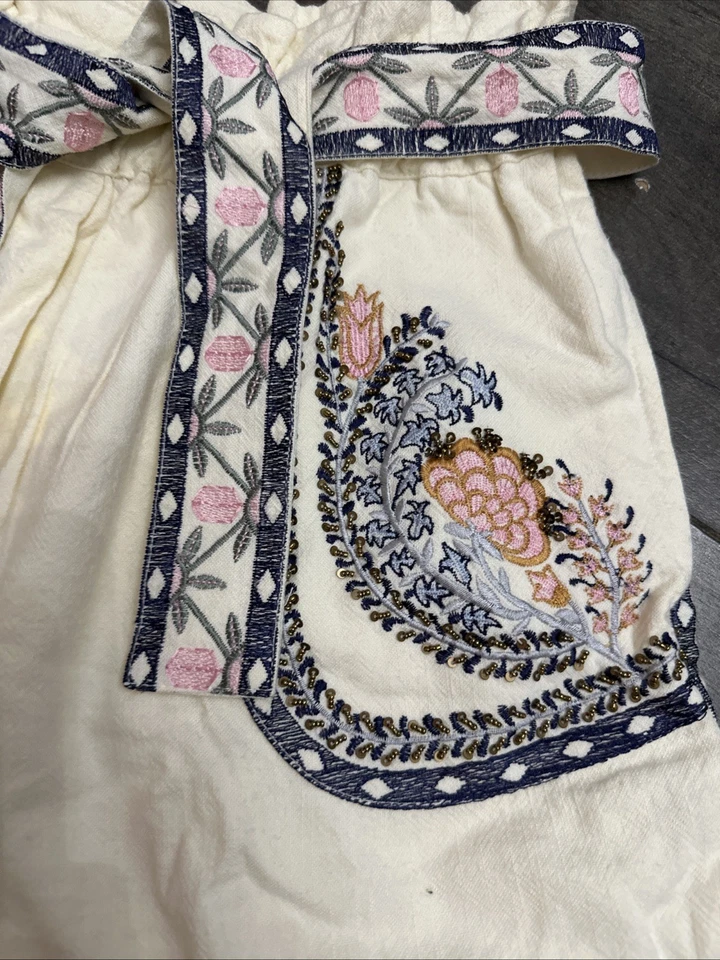 Shorts Anthropologie bordado novidade marfim tamanho pequeno novo com etiquetas - Imagem 2 de 4