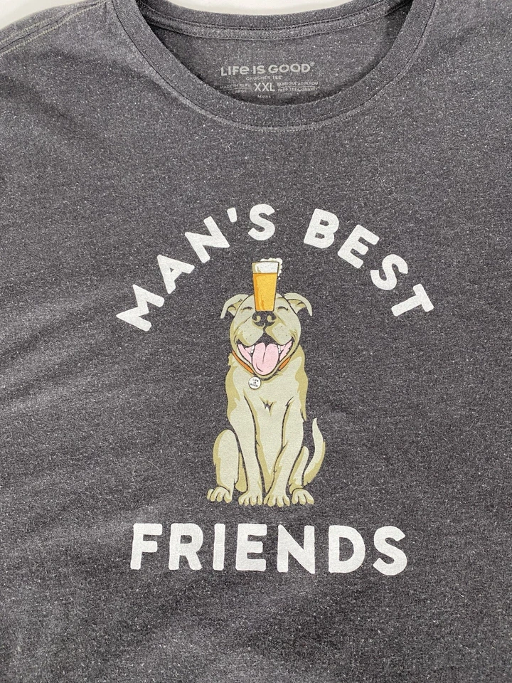 Life is Good Men's Size XXL Man's Best Friends-Gray L/S T-Shirt Crusher Tee - Image 4 of 4