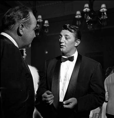 American actors Broderick Crawford Robert Mitchum are at premiere - Old Photo