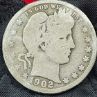 1902 (P) Barber Quarter Silver, Poor 1 Set Candidate