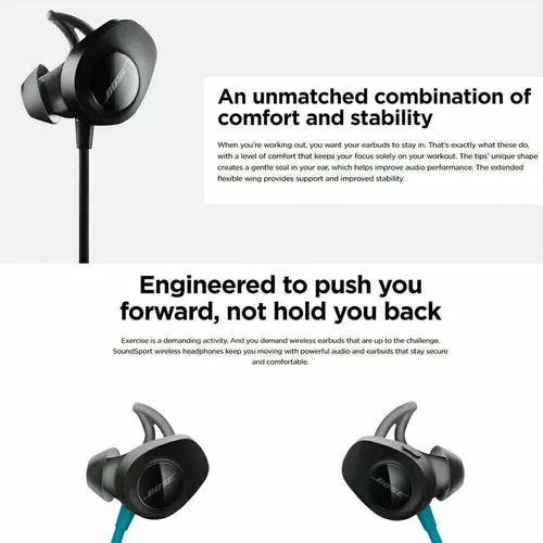 NEWBose SoundSport Bluetooth Wireless Earbuds In-Ear Sports Earphones Headphones - Image 3 of 4