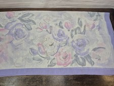 Vintage 30" Square Sheer Watercolor Floral Scarf, Retro 1970s Hair Neck Scarf