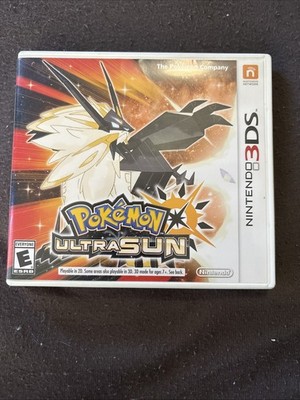video game pokemon ultra sun nintendo 3ds american case and cartridge working