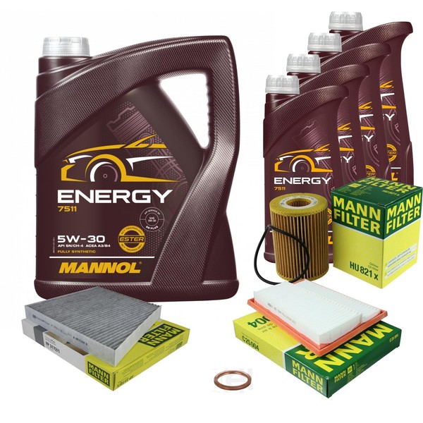 Inspektionspaket 9L Mannol 5W-30 FüR Mercedes S211 E 280 T CDI W211 C219 CLS 320-image