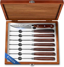 Steak Knives,8-Piece Set Practical Table Knife,German Stainless Steel Serrated S