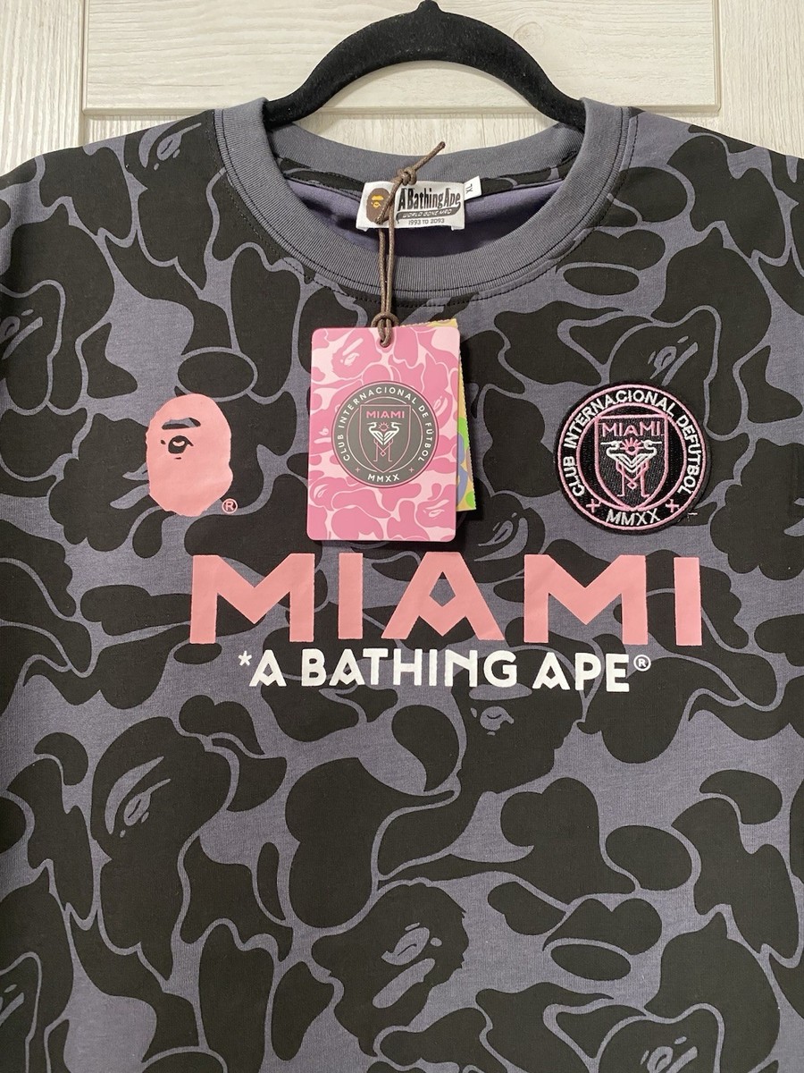 A BATHING APE BAPE x INTER MIAMI FC MENS T-SHIRT COTTON