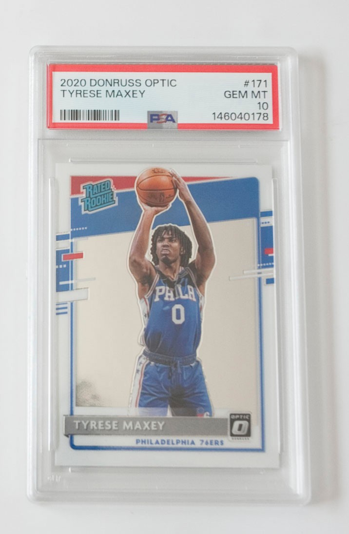 PSA 10 TYRESE MAXEY 2020 PANINI DONRUSS OPTIC #171 Rookie RC