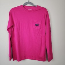 Vineyard Vines Kids Long Sleeve Graphic Pocket Tee L / 16 girls New