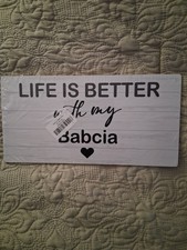 "LIFE IS BETTER with my Babcia" Picture Frame Photo Holder for Wall - 12" X 6"