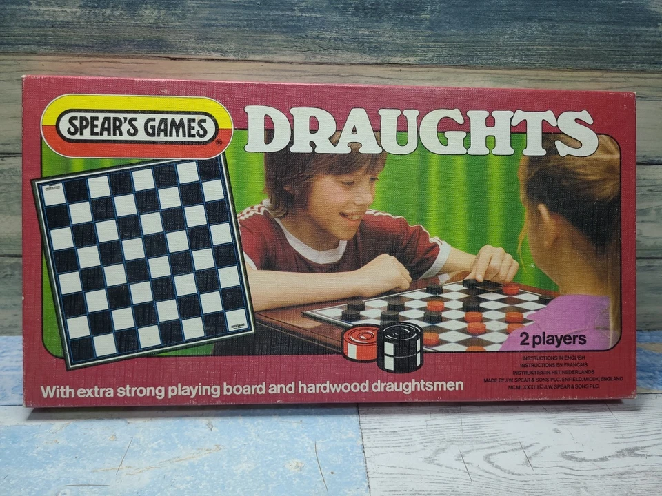 1983 SPEAR'S GAMES DRAUGHTS BOARD GAME 100% COMPLETE - Image 4 of 4