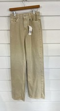 New Zara Women Beige High Rise Straight Leg Jeans Size 4 Denim Cotton Y579B