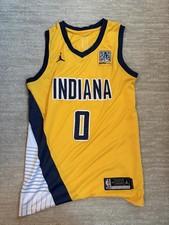 Jordan Tyrese Haliburton Indiana Pacers #0 Yellow NBA Basketball Jersey