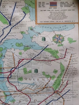 1940 Map of the New York City Subway System Wall Art Poster Print