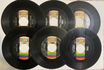 Lot of 6 45rpm Vinyl Records Decca Label Various Artists