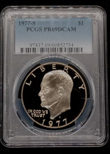 1977 S $1 Ike Eisenhower prova di dollaro PCGS PR69DCAM #754