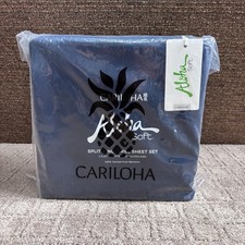Cariloha Aloha Soft 4-Piece Sheet Set Split King 100 Viscose Bamboo Cape Blue