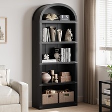 Bookcase 5 Shelf Arched Bookshelf Display Storage Rack Home Office Living Room