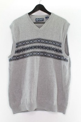 Chaps by Ralph Lauren Herren Pullunder Gr. L Oberteil Grau Baumwolle #GP-3