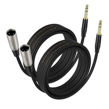 1/4" TRS to XLR Male Balanced Mic Microphone Cable 6ft, XLR to 6.35 Jack, 2 P...