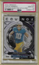 2023 Obsidian Equinox Electric Etch Prp Justin Herbert Chargers 73/75 PSA 10