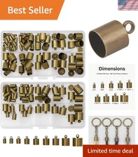 Jewelry End Caps Brass Leather Cord Ends for Kumihimo Necklace Bracelet 160 pcs