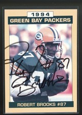 1994 Police Team Issue ROBERT BROOKS Signed Card autograph auto PACKERS