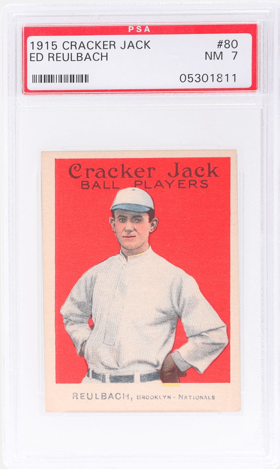 1915 Cracker Jack Ed Reulbach #80 PSA 7