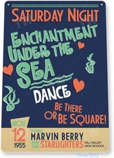 Tinworld Tin Metal Signs 8x12: Enchantment Under The Sea Dance Sign C906