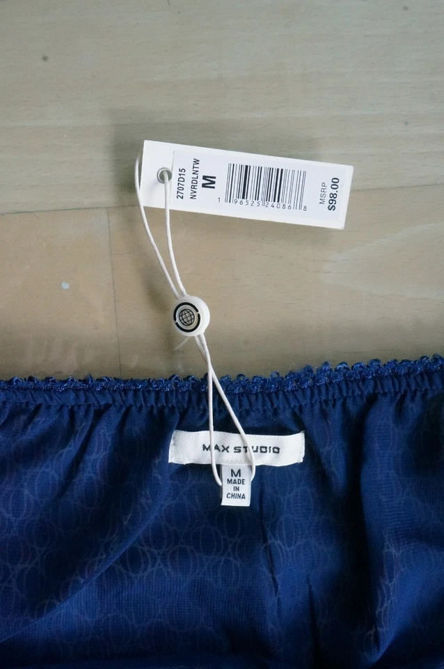 Max Studio Damen Rock mit Innenrock Größe M NP 98 $ Muster Midi NEU mit Etikett - Bild 3 von 4