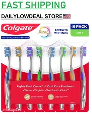 8 PACK - Colgate Total Advanced Whitening Individually Sealed Soft Toothbrush